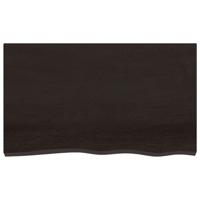 Tafelblad 100x60x2 cm behandeld massief eikenhout donkergrijs - thumbnail