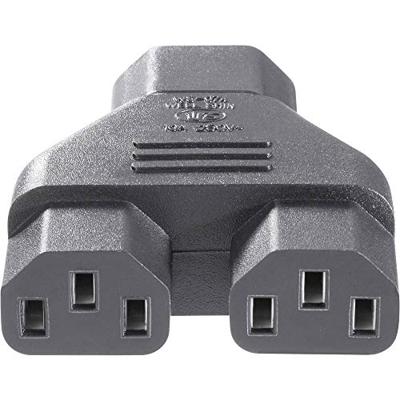 BKL Electronic 073331 Apparaatadapter [Apparaatstekker, male C14 - Apparaatstekker, female C13 10A, Apparaatstekker, female C13 10A] Zwart 1 stuk(s)