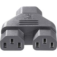 BKL Electronic 073331 Apparaatadapter [Apparaatstekker, male C14 - Apparaatstekker, female C13 10A, Apparaatstekker, female C13 10A] Zwart 1 stuk(s) - thumbnail