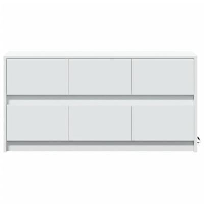 Tv-meubel met LED 100x34x50 cm bewerkt hout wit