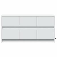 Tv-meubel met LED 100x34x50 cm bewerkt hout wit - thumbnail