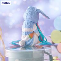 Hatsune Miku Noodle Stopper PVC Statue Hatsune Miku Rabbit Ear Hood Pajama Blue Color Ver. 14 cm - thumbnail