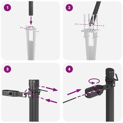 Set Hekpalen 13 pcs Grijs 32mm 100 cm Metaal Set Hekpalen 13 pcs Grijs 32mm 100 cm Metaal