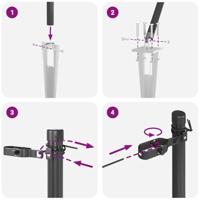 Set Hekpalen 13 pcs Grijs 32mm 100 cm Metaal - thumbnail