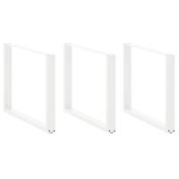 Eettafelpoten 3 st U-vormig 100x(72-73) cm staal wit - thumbnail