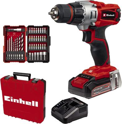 Einhell TE-CD 18/2 Li Accu Boormachine | 18 V | 44 Nm | Incl. 39 delige bit-en borenset + 1 x 2,5Ah accu + lader | In koffer - 4514219