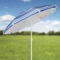 HI strandparasol 200 cm gestreept blauw - thumbnail
