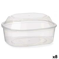 Rechthoekige lunchbox met deksel Leknes Transparant Polypropyleen 1,5 L (8 Stuks) - thumbnail