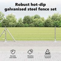 VidaXL Hek met paal zilver 0,8 x 10 m staal - thumbnail