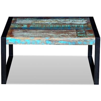 Salontafel 80x80x40 cm massief gerecycled hout - thumbnail