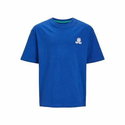 T-Shirt met Korte Mouwen voor kinderen Jack & Jones Jorcole Back Print Donkerblauw - Maat: 128 cm