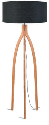 Good&Mojo Vloerlamp 'Annapurna' Bamboe en Eco linnen, kleur Donkergrijs Good&Mojo Vloerlamp 'Annapurna' Bamboe en Eco linnen, kleur Donkergrijs