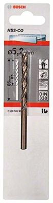 Bosch Accessories 2608585853 HSS Metaal-spiraalboor 5.2 mm Gezamenlijke lengte 86 mm Kobalt DIN 338 Cilinderschacht 1 stuk(s) Bosch Accessories 2608585853 HSS Metaal-spiraalboor 5.2 mm Gezamenlijke lengte 86 mm Kobalt DIN 338 Cilinderschacht 1 stuk(s)