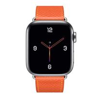 Lederen bandje - Oranje - Geschikt voor Apple Watch 44mm / 45mm / 46mm / 49mm - thumbnail