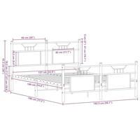 Bedframe zonder matras bewerkt hout bruin eikenkleur 137x190 cm - thumbnail