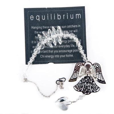 Kristallen Streng met Filigraan Engel en Regenboogkristalhartje