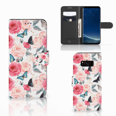 Samsung Galaxy S8 Hoesje Butterfly Roses Samsung Galaxy S8 Hoesje Butterfly Roses