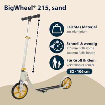 Hudora big wheel step 215 scooter - sand