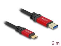 Delock 80618 USB-kabel 2 m USB 3.2 Gen 2 (3.1 Gen 2) USB A USB C Zwart, Rood - thumbnail