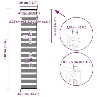Zebra Blind 50x230 cm stofbreedte 55,9 cm polyester zandbruin