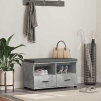 Halbank met kussen met lade Beton Grijs 80 x 38 x 46 cm - thumbnail