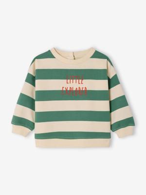 Gestreepte sweater baby lange mouwen groen, gestreept