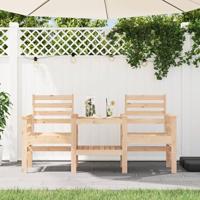 Tuinbank met tafel 2-zits massief grenenhout - thumbnail