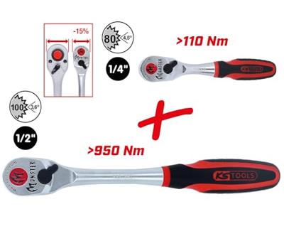 KS Tools 935.0002 935.0002 Omschakelratelset 1/4, 1/2