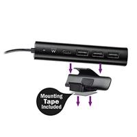USB lader 4 poorten 36W 1x USB C, 3x USB A met smart IC, zwart, 1.90M kabel Ewent - thumbnail