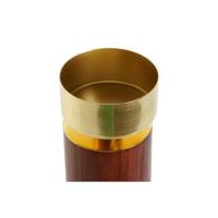 Kaarshouder Home ESPRIT Bruin Gouden Aluminium Acacia 8 x 8 x 27 cm - thumbnail