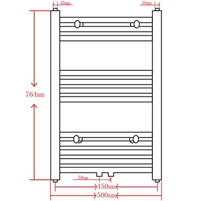 VidaXL Radiator / handdoekenrek recht 500x764 mm zwart