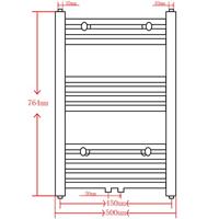 VidaXL Radiator / handdoekenrek recht 500x764 mm zwart - thumbnail