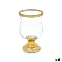 Kaarshouder Fluitglas Gouden Staal 15,5 x 26 x 15,5 cm (6 Stuks) - thumbnail