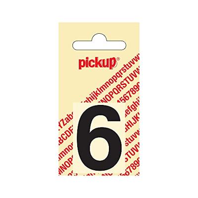 Plakcijfer Helvetica 40 mm Sticker zwarte cijfer 6 Pickup - Pickup
