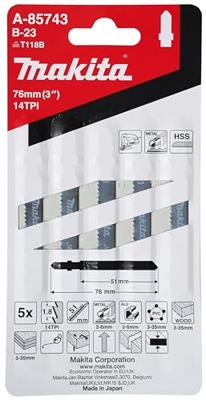 Makita Accessoires Decoupeerzaagblad B23 - T118B | 5 stuks - A-85743 - thumbnail