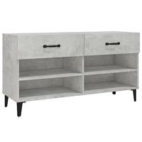 VidaXL Schoenenkast 102x35x55 cm bewerkt hout betongrijs - thumbnail