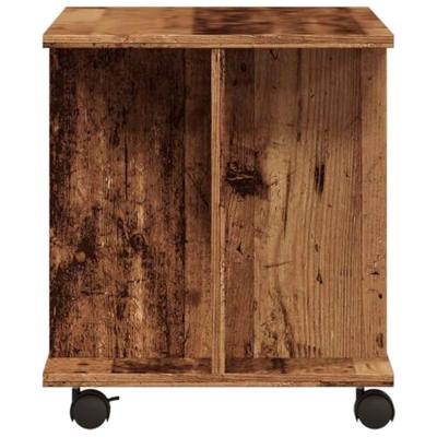 Tv-meubel met wieltjes 80x40x45 cm bewerkt hout oud houtkleurig
