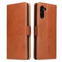 Voor Galaxy Note10 dermis textuur PU + TPU horizontale Flip lederen draagtas met houder & kaartsleuven & portemonnee (bruin) - thumbnail