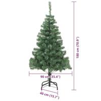 VidaXL Kerstboom met 300 led met standaard groen 180 cm pvc - thumbnail