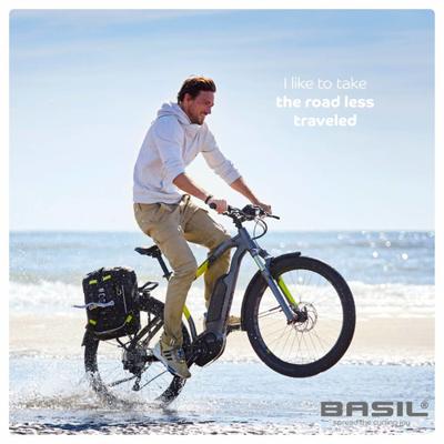 Basil miles daypack - sportieve fietstas - unisex - zwart/lime - thumbnail