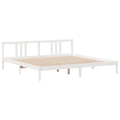 Bedframe met hoofdeinde zonder matras 200x200 cm wit