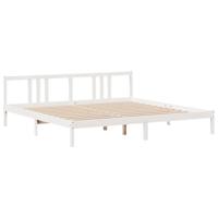 Bedframe met hoofdeinde zonder matras 200x200 cm wit - thumbnail