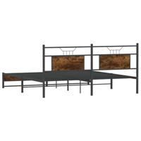 Bedframe zonder matras metaal gerookt eikenkleurig 183x213 cm - thumbnail