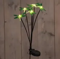Anna's Collection Tuinsteker solar 6 libelles led 7 x 69 cm warm wit - Groen - thumbnail