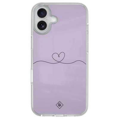iPhone 16 hybride hoesje - Hart lila
