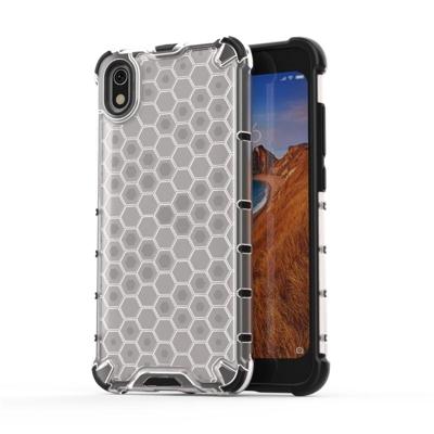 Voor Xiaomi Redmi 7A honingraat shock proof PC + TPU beschermhoes (grijs)
