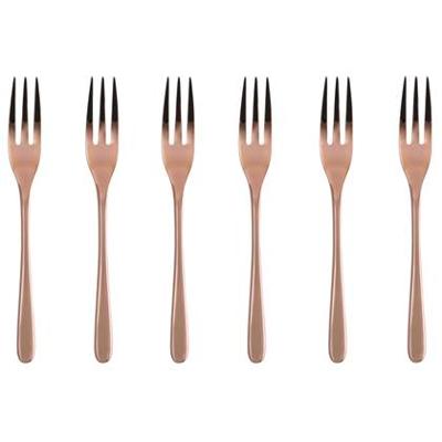 Sambonet gebaksvorkjes Taste koper set van 6 Sambonet gebaksvorkjes Taste koper set van 6