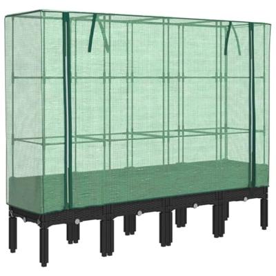 Plantenbak verhoogd met kashoes 160x40x140 cm rattanlook