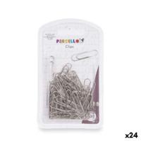 Clip Pincello Zilverkleurig Metaal Medium (24 Stuks) - thumbnail