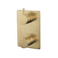 Wiesbaden Caral afbouwdeel inbouwthermostaat 2 weg geborsteld messing - thumbnail